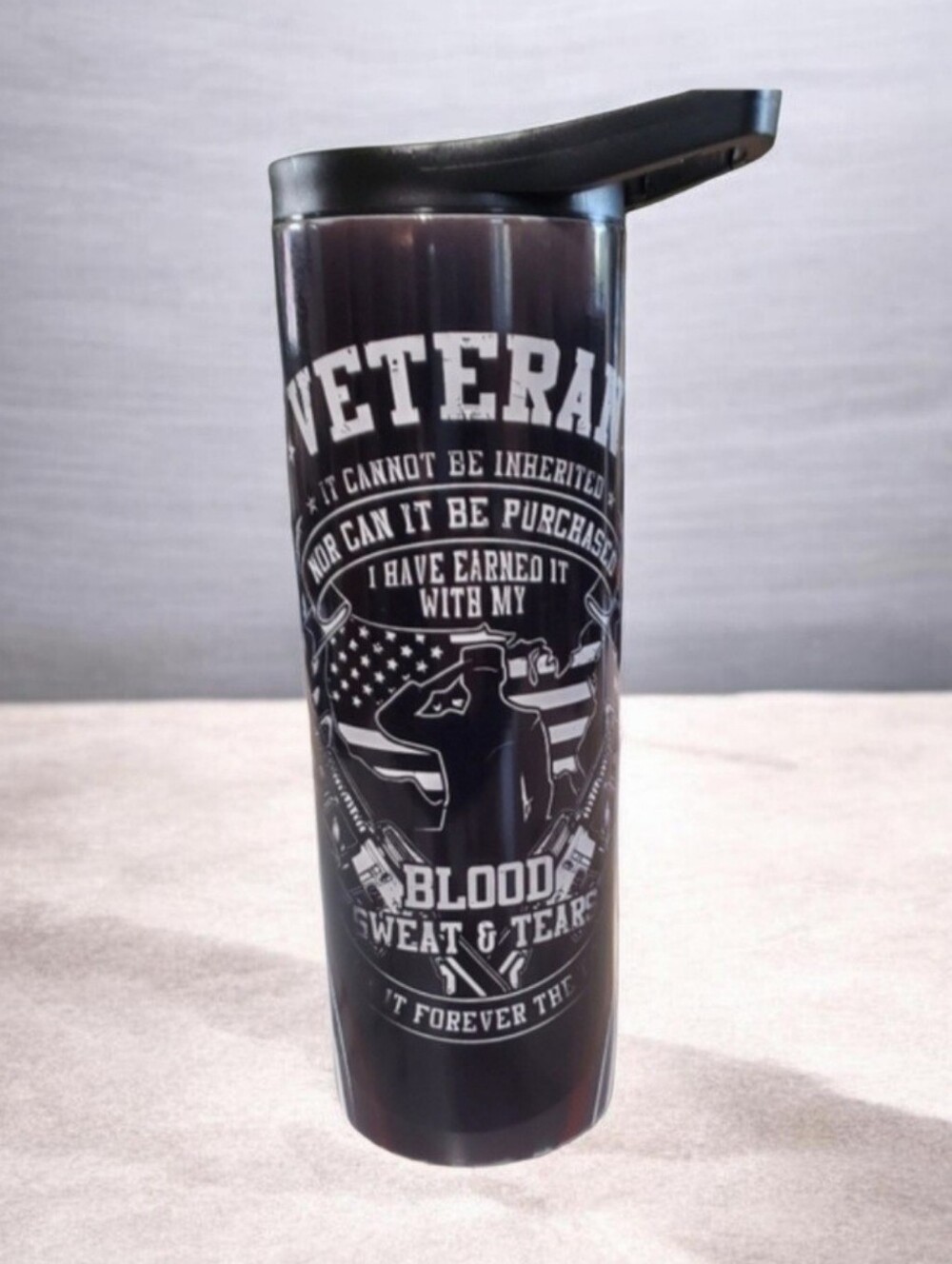 Veteran BLOOD SWEAT & TEARS 20oz Tumbler with duo lids 🎉sale